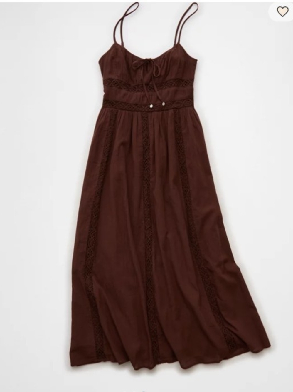 American Eagle Tie-Front Lace Midi Dress - Picture 4 of 13